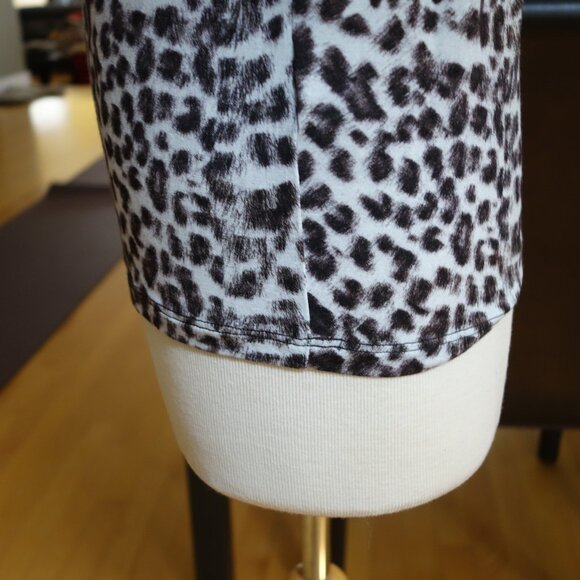 NWT! $165 Majestic Filatures X Saks extrafine tee shirt top brown leopard print - Picture 7 of 13